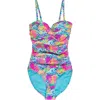 Rufflebutts Convertible Bandeau One Piece Swimsuit In Multi
