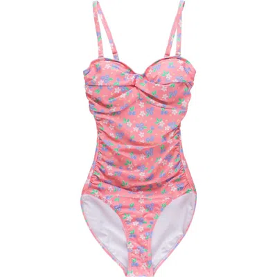 Rufflebutts Convertible Bandeau One Piece Swimsuit In Multi