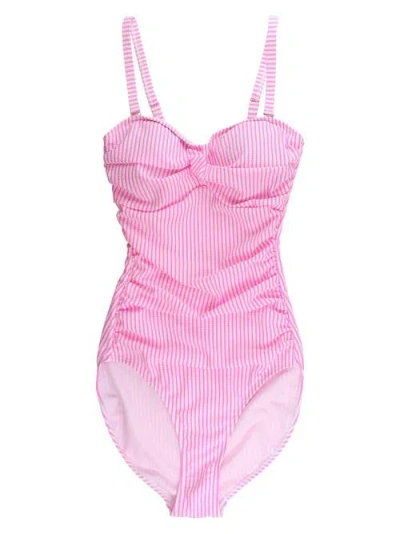 Rufflebutts Convertible Bandeau One Piece Swimsuit In Pink