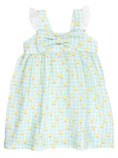Rufflebutts Babies'  Cotton Gauze Flutter Bow Woven Dress In Multi