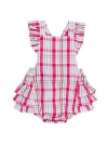Rufflebutts Flutter Overall Romper In Pink