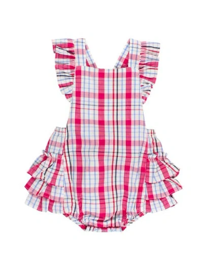 Rufflebutts Kids'  Flutter Overall Romper In Pink