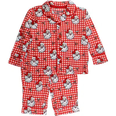 Rufflebutts Kids'  Gender Inclusive Button Up Pajama Set In Red