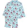 Rufflebutts Kids'  Gender Inclusive Button Up Pajama Set In Blue