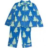 Rufflebutts Kids'  Gender Inclusive Button Up Pajama Set In Blue