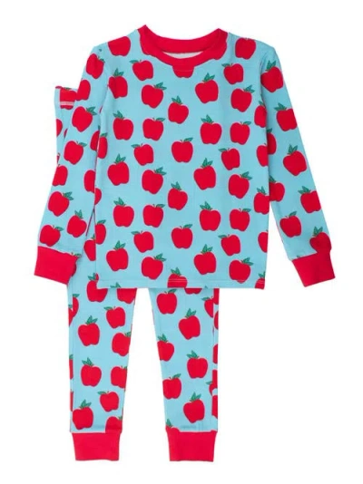 Rufflebutts Gender Inclusive Modal Blend Toddler Long Sleeve Pajama Set In Red