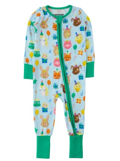Rufflebutts Kids'  Gender Inclusive Softsnooze Baby Convertible One Piece Pajama In Green