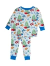 Rufflebutts Babies'  Gender Inclusive Softsnooze Long Sleeve Pajama Set In Blue