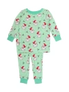 Rufflebutts Kids'  Gender Inclusive Softsnooze Toddler Long Sleeve Pajama Set In Green