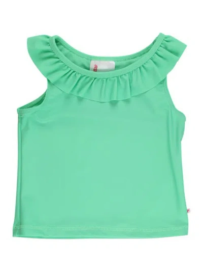 Rufflebutts Babies'  Girls Active Ruffle Tank Top In Green