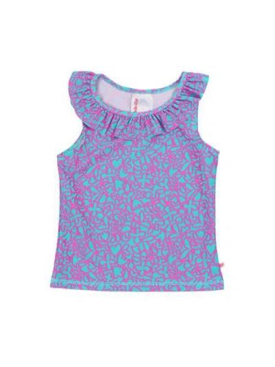 Rufflebutts Babies'  Girls Active Ruffle Tank Top In Neon Glow