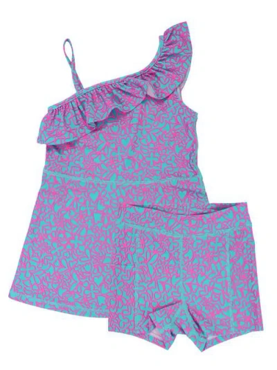 Rufflebutts Kids'  Girls Active Tennis Dress And Bike Short Set In Neon Glow