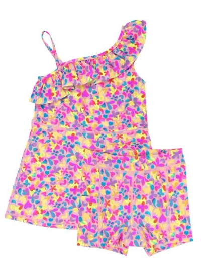 Rufflebutts Kids'  Girls Active Tennis Dress And Bike Short Set In Vibrant Neon