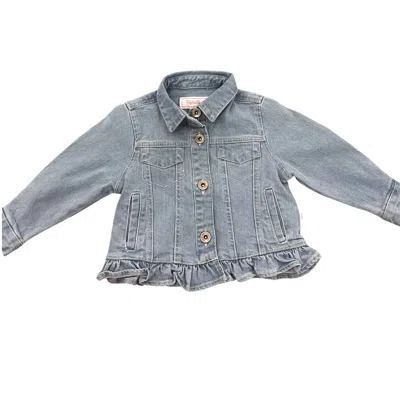 Rufflebutts Kids' Girls Denim Ruffle Jacket In Blue