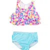 Rufflebutts Kids'  Girls Flounce Bikini In Vibrant Neon