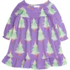 Rufflebutts Girls Holiday Pajama Night Gown In Purple