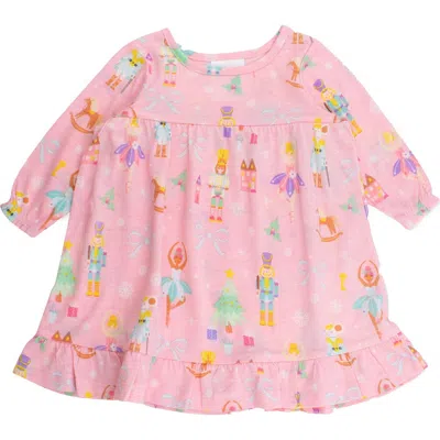 Rufflebutts Kids'  Girls Holiday Pajama Night Gown In Pink