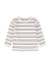Rufflebutts Girls Knit Long Sleeve Ruffle Layering Tee In Dahlia Stripe