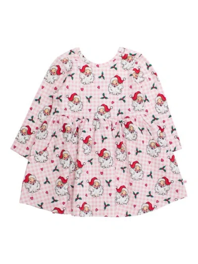 Rufflebutts Kids'  Girls Knit Long Sleeve Twirl Dress In Pink