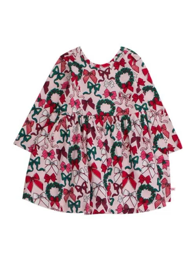 Rufflebutts Kids'  Girls Knit Long Sleeve Twirl Dress In Pink