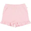 Rufflebutts Girls Knit Ruffle Trim Shorts