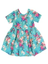 Rufflebutts Girls Knit Short Sleeve Twirl Dress In Multi