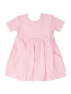 Rufflebutts Girls Knit Short Sleeve Twirl Dress In Pink