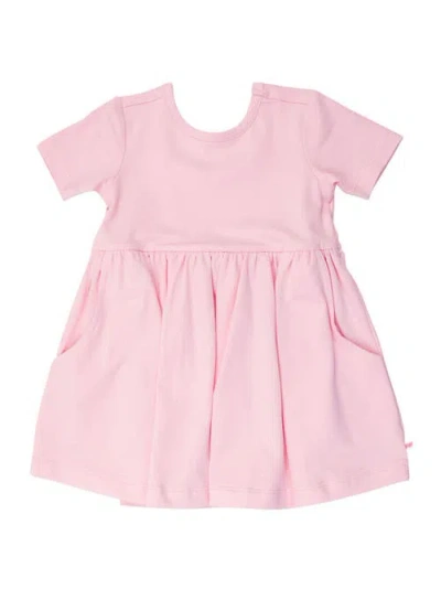Rufflebutts Kids'  Girls Knit Short Sleeve Twirl Dress In Pink