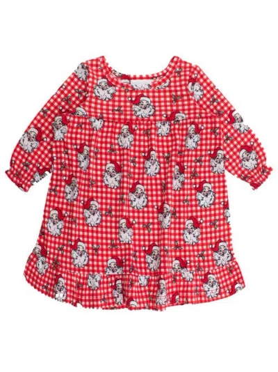 Rufflebutts Girls Pajama Night Gown In Red