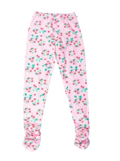 Rufflebutts Kids'  Girls Ruched Bow Leggings In Red