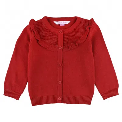 Rufflebutts Kids' Girls' Ruffle Trim Cardigan In Red