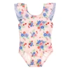 Rufflebutts Girls Ruffle V-back One Piece In Coastal Breeze Floral