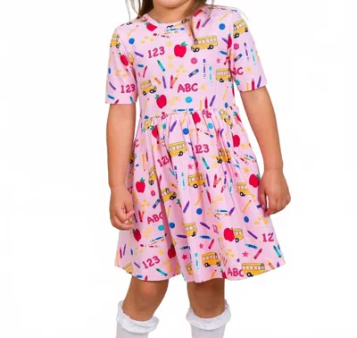 Rufflebutts Kids' Girls School House Knit Twirl Dress In Pink