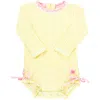 Rufflebutts Girls Seersucker Long Sleeve Upf50+ One Piece Rash Guard In Multi