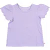 Rufflebutts Kids'  Girls Short Sleeve Scallop Tee In Purple
