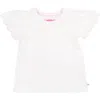 Rufflebutts Girls Short Sleeve Scallop Tee In White