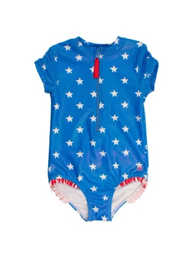 Rufflebutts Kids'  Girls Short Sleeve Upf50+ One Piece Rash Guard