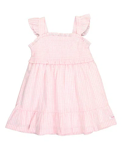 Rufflebutts Kids' Girls Smocked Flutter Strap Dress In Pink