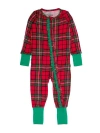 Rufflebutts Babies'  Girls Softsnooze Holiday Convertible Ruffle One Piece Pajama In Multi