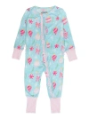Rufflebutts Babies'  Girls Softsnooze Holiday Convertible Ruffle One Piece Pajama In Multi