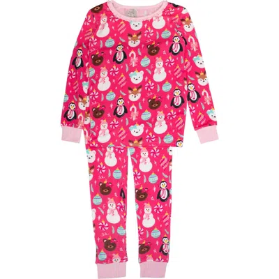 Rufflebutts Kids'  Girls Softsnooze Ruffle Long Sleeve Pajama Set In Pink