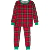Rufflebutts Kids'  Girls Softsnooze Ruffle Long Sleeve Pajama Set In Red