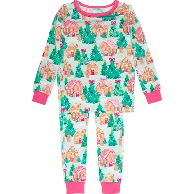 Rufflebutts Kids'  Girls Softsnooze Ruffle Long Sleeve Pajama Set In Multi