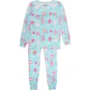 Rufflebutts Kids'  Girls Softsnooze Ruffle Long Sleeve Pajama Set In Multi