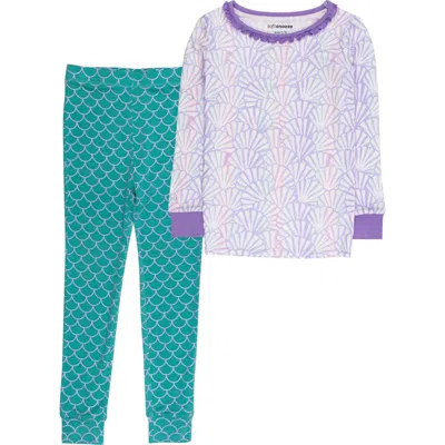 Rufflebutts Kids'  Girls Softsnooze Ruffle Long Sleeve Pajama Set In Green