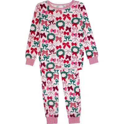 Rufflebutts Kids'  Girls Softsnooze Ruffle Long Sleeve Pajama Set In Multi