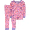 Rufflebutts Kids'  Girls Softsnooze Ruffle Long Sleeve Pajama Set In Pink