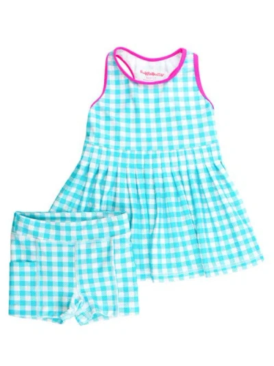 Rufflebutts Kids'  Girls Upf50+ Active Dress & Bike Short Set In Blue