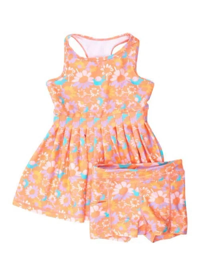 Rufflebutts Kids'  Girls Upf50+ Active Dress & Bike Short Set In Multi