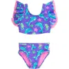 Rufflebutts Girls Upf50+ Butterfly Tankini In Multi